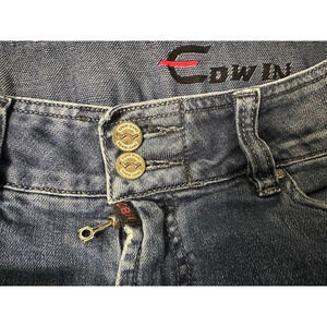 Edwin 34x33 Jeans Men 42 Vintage Blue Fancy Zipper Double Buttons Straight Leg